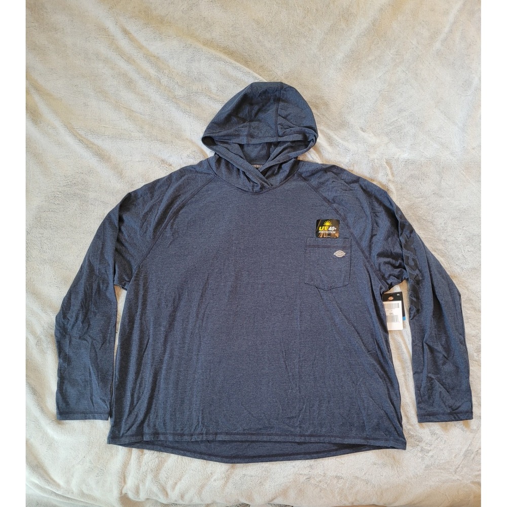 Dickies Mens 4XL Cooling Temp IQ Upf 40+ Performance Long Sleeve Hooded Tshirt